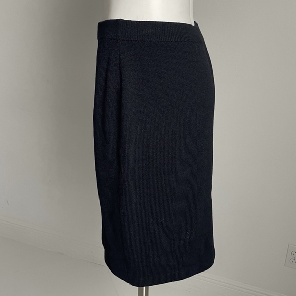 St John Skirt Black Knit Basics Retro Vintage 90s Size 8 Pencil Style - Picture 6 of 7